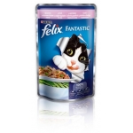 Felix (Фелікс) Консервований повнораціонний корм для дорослих котів з фореллю та зеленими бобами. Шматочки у желе 100 г